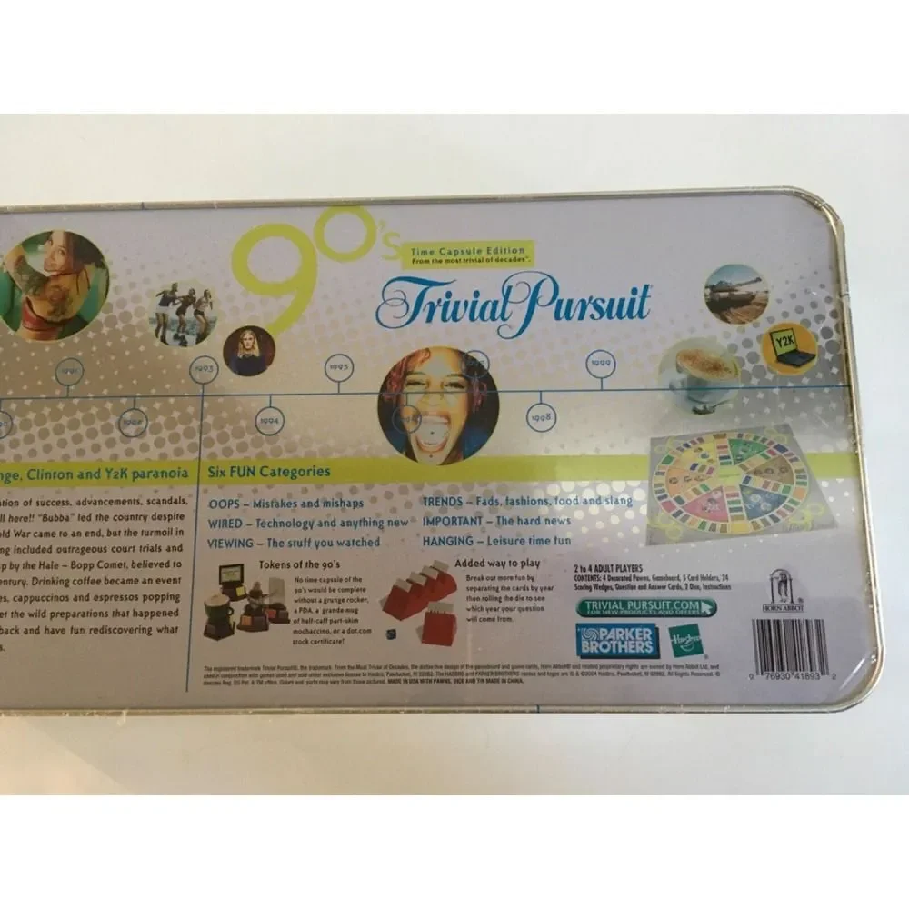 NEW Trivial Pursuit 90s Time Capsule Edition Trivia Metal Case Parker Brothers